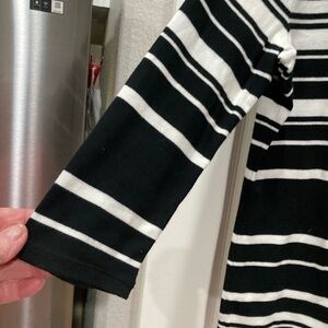 Chaps Black and White Striped Top